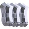 Columbia Men’s 1/2 Cushion Quarter Arch Support Poly Blend Socks, 6 Pack(Grey/White)