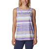Columbia Women’s Columbia Women’s Chill River Tank Top, Moisture Wicking, Sun Protection(Frosted Purple/Horizons Stripe Multi)