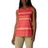 Columbia Women’s Columbia Women’s Chill River Tank Top, Moisture Wicking, Sun Protection(Sunset Orange/Horizons Stripe)