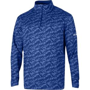 Columbia Golf Men’s Omni-Wick Printed Wickhams Hills Pullover(Honeycomb Azul)