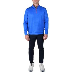 Columbia Golf Men’s Omni-Wick Printed Wickhams Hills Pullover(Printed Hyper Blue)