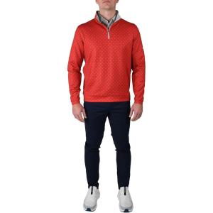 Columbia Golf Men’s Omni-Wick Printed Wickhams Hills Pullover(Printed Intense Red)