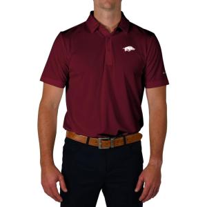 Columbia Golf Men’s Univ of Arkansas Drive Polo(Beet)