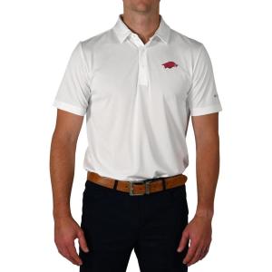 Columbia Golf Men’s Univ of Arkansas Drive Polo(White)