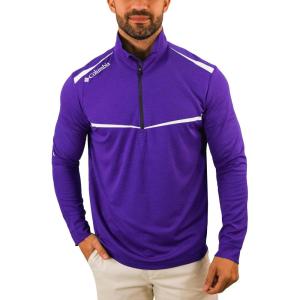 Columbia Golf Omni-Wick Scorecard 1/4 Zip Long Sleeve Pullover(Purple)