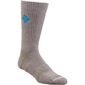 Columbia Men’s 1 Pack Premium Hiking Crew Socks(Khaki4)