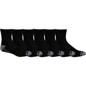 Columbia Men’s 1/2 Cushion Quarter Arch Support Poly Blend Socks, 6 Pack(Black/Columbia Grey)