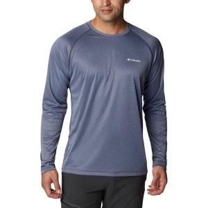 Columbia Mens Fork Stream™ Long Sleeve Shirt(Collegiate Navy Heather/White Logo)