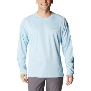 Columbia Mens Fork Stream™ Long Sleeve Shirt(Sky Blue Heather/White Logo)