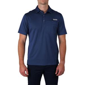 Columbia Men’s Golf Flycaster Pocket Polo Shirt Omni Wick Breathable Short Sleeve(Collegiate Navy)