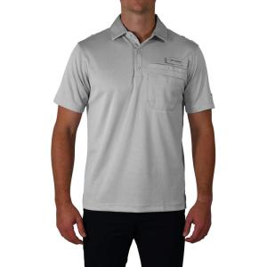Columbia Men’s Golf Flycaster Pocket Polo Shirt Omni Wick Breathable Short Sleeve(Cool Grey)