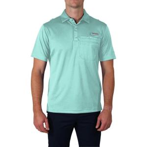 Columbia Men’s Golf Flycaster Pocket Polo Shirt Omni Wick Breathable Short Sleeve(Gulf Stream)