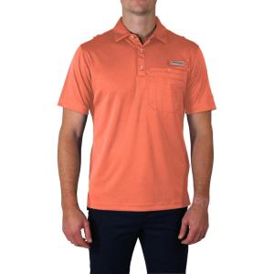 Columbia Men’s Golf Flycaster Pocket Polo Shirt Omni Wick Breathable Short Sleeve(Lychee)