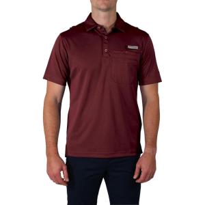 Columbia Men’s Golf Flycaster Pocket Polo Shirt Omni Wick Breathable Short Sleeve(Maroon)