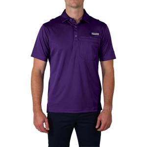 Columbia Men’s Golf Flycaster Pocket Polo Shirt Omni Wick Breathable Short Sleeve(Purple)