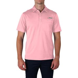 Columbia Men’s Golf Flycaster Pocket Polo Shirt Omni Wick Breathable Short Sleeve(Sorbet)
