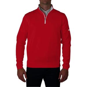 Columbia Men’s Golf Wickhams Hills Quarter Zip OMNI WICK Pullover(Intense Red)