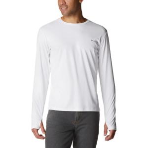 Columbia Men’s M Sun Deflector Summerdry Long Sleeve Shirt, White, Large