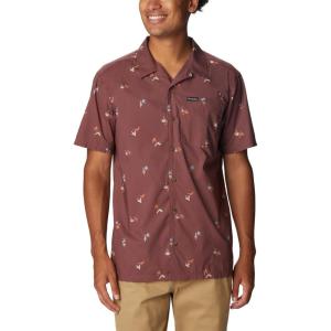 Columbia Mens Pine Canyon Short SleeveHiking Shirt(Light Raisin Baja Bonanza)