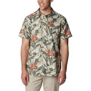 Columbia Mens Silver Ridge Utility Lite Novelty Short Sleeve(Ancient Fossil Floriculture)