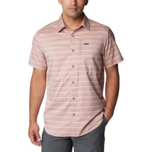 Columbia Mens Silver Ridge Utility Lite Novelty Short Sleeve(Auburn Chambray Stripe)