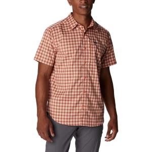 Columbia Mens Silver Ridge Utility Lite Novelty Short Sleeve(Desert Orange Pulaski Plaid)