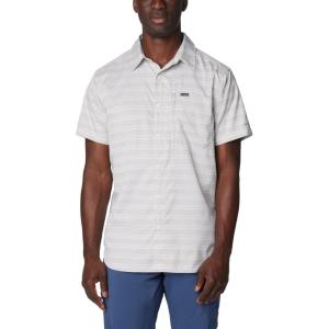 Columbia Mens Silver Ridge Utility Lite Novelty Short Sleeve(Flint Grey Chambray Stripe)