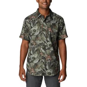 Columbia Mens Silver Ridge Utility Lite Novelty Short Sleeve(Stone Green Floriculture)