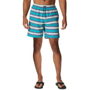 Columbia Men’s Summertide Stretch Printed Short(Bright Aqua Marker Stripe)