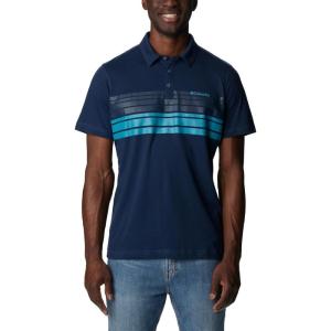 Columbia Men’s Thistletown Hills Stripe Polo(Dk Mtn Heather  Double Decker Stripe)