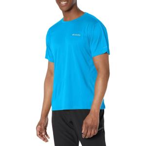 Columbia Mens Zero Ice Cirro-Cool Short Sleeve Shirt(Compass Blue/Compass Blue Heather)