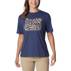 Columbia Womens Bluebird Day™ Relaxed Crew NeckBluebird Day Relaxed Crew Neck(Nocturnal Heather/Oregon Treescape)
