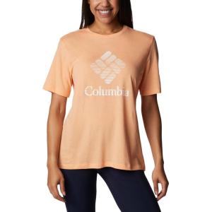 Columbia Womens Bluebird Day™ Relaxed Crew NeckBluebird Day Relaxed Crew Neck(Peach Heather/Csc Stacked Graphic)