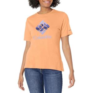 Columbia Womens Bluebird Day™ Relaxed Crew NeckBluebird Day Relaxed Crew Neck(Peach Heather/Csc Stacked Lakeside Grx)
