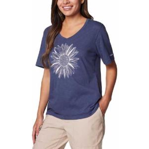 Columbia Womens Bluebird Day™ Relaxed V Neck(Nocturnal Heather/Flower Power)