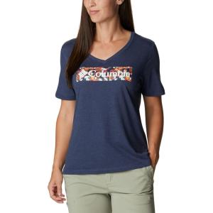 Columbia Womens Bluebird Day™ Relaxed V Neck(Nocturnal Heather/Typhoon Blooms Framed)