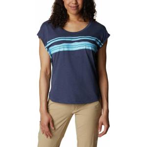 Columbia Womens Bluebird Days Modern Short Sleeve Tee(Nocturnal Heather/Peaceful Perspective Grx)