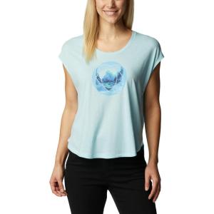 Columbia Womens Bluebird Days Modern Short Sleeve Tee(Spring Blue Heather/Mindful Meditation Grx)