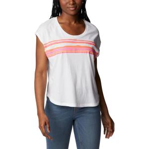 Columbia Womens Bluebird Days Modern Short Sleeve Tee(White/Peaceful Perspective Graphic)