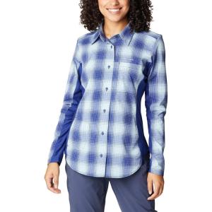 Columbia Womens Claudia Ridge Long Sleeve ShirtHiking Shirt(Dark Sapphire Soft Ombre)