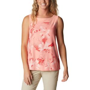 Columbia Women’s Columbia Women’s Chill River Tank Top, Moisture Wicking, Sun Protection(Coral Reef Daisy Party)
