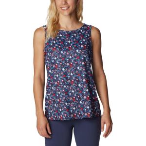 Columbia Women’s Columbia Women’s Chill River Tank Top, Moisture Wicking, Sun Protection(Nocturnal/Mini Hibiscus)