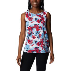 Columbia Women’s Columbia Women’s Chill River Tank Top, Moisture Wicking, Sun Protection(Red Lily/Pop Flora)