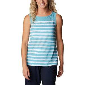 Columbia Women’s Columbia Women’s Chill River Tank Top, Moisture Wicking, Sun Protection(Sea Wave Brush Stripe)