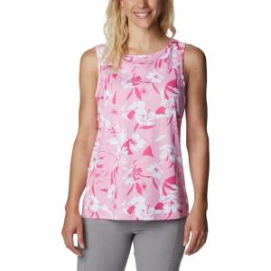 Columbia Women’s Columbia Women’s Chill River Tank Top, Moisture Wicking, Sun Protection(Wild Rose/Pop Flora Tonal)