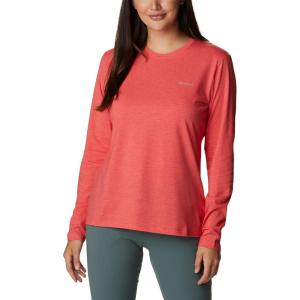 Columbia Women’s Sun Trek Ls Tee(Red Hibiscus Heather)