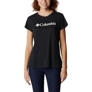 Columbia Womens Sun Trek™ Ss Graphic Tee(Black Heather/Gem Columbia)