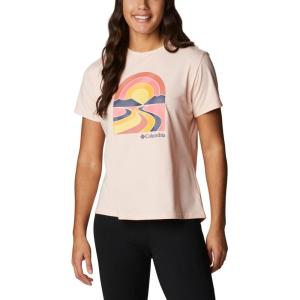 Columbia Womens Sun Trek™ Ss Graphic Tee(Peach Blossom Heather/Suntrek Trails)