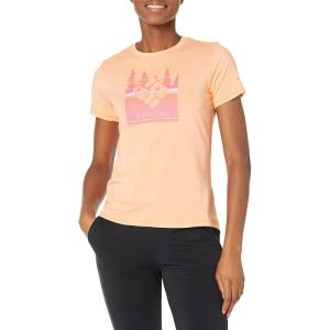 Columbia Womens Sun Trek™ Ss Graphic Tee(Peach Heather/Arboreal Branded Graphic)
