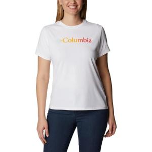Columbia Womens Sun Trek™ Ss Graphic Tee(White/Branded Gradient)